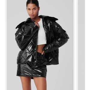 NEW Alo Yoga Snamoto Patent Leather Jacket